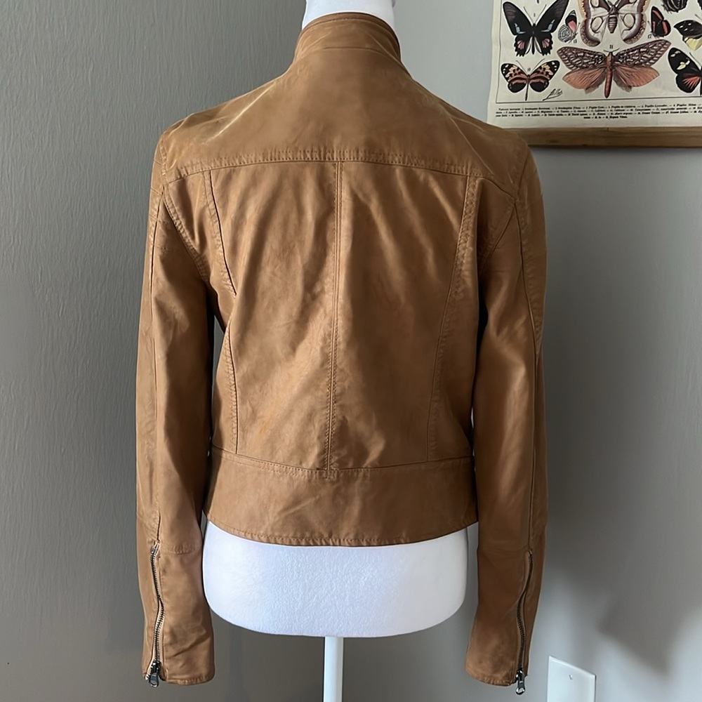 Free People Fenix Vegan Leather Brown Moto Jacket Size Small - Picture 7 of 16